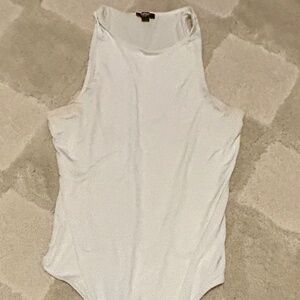 White High Neck Body Contour Body Suit